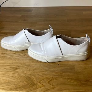 White leather slip on sneaker